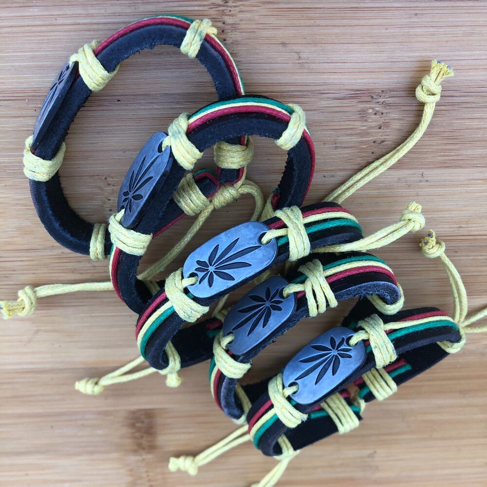 Clearance - 5 Pack of Plant Leaf Herb Style Bracelets